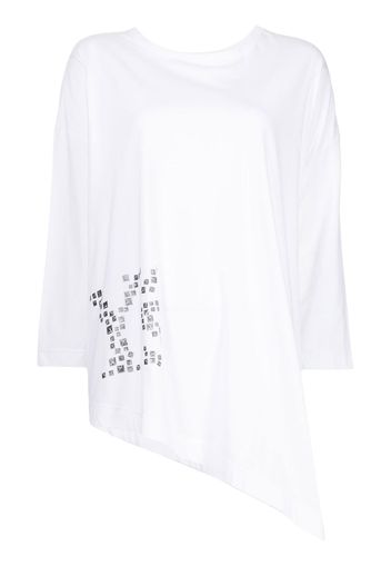 Y's Top asimmetrico con logo - Bianco