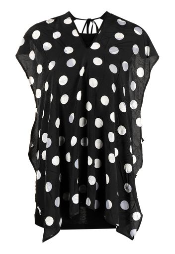 Y's polka dot-print panelled blouse - Nero