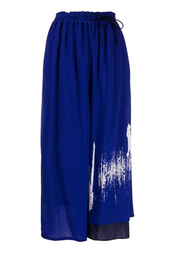 Y's floral-print palazzo pants - Blu