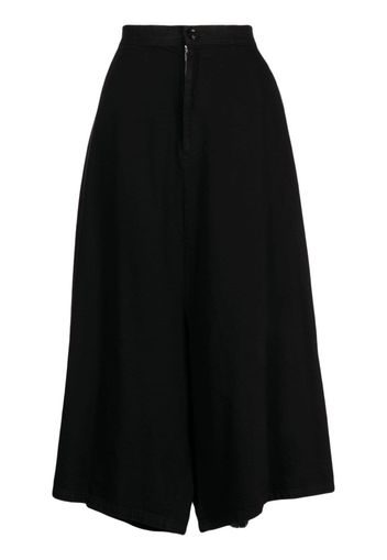 Y's drop-crotch cropped-leg trousers - Nero