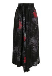 Y's graphic-print flared trousers - Nero