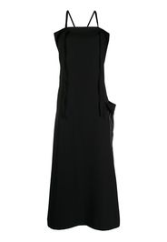 Y's draped-pocket midi dress - Nero