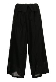 Y's cropped paperbag-waist culottes - Nero