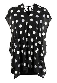 Y's polka dot-print panelled blouse - Nero