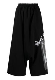 Y's Pantaloni con stampa crop - Nero