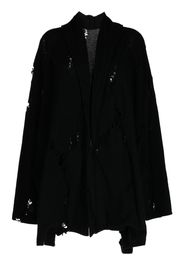 Y's distressed-finish long-sleeve cardigan - Nero