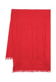 Y's interlock-weave wool scarf - Rosso