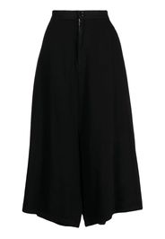 Y's drop-crotch cropped-leg trousers - Nero