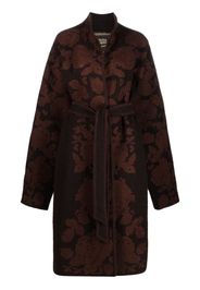 Yuliya Magdych floral-embroidered midi coat - Marrone