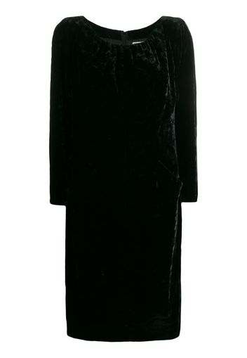 1990s gathered detail velvet dress