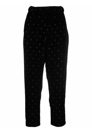 Yves Saint Laurent Pre-Owned Pantaloni crop con strass anni '70 - Nero