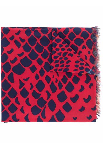 Yves Saint Laurent Pre-Owned 1980s animal-print silk scarf - Rosso