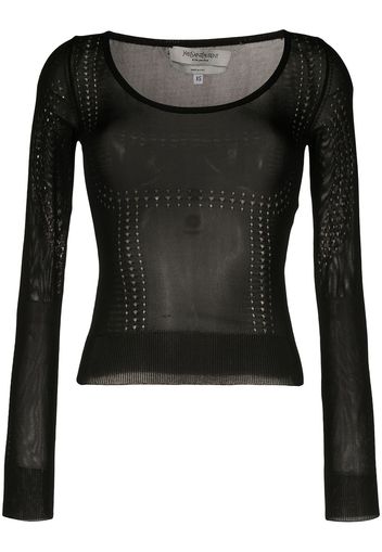 Yves Saint Laurent Pre-Owned Blusa semi trasparente anni 2010 - Nero