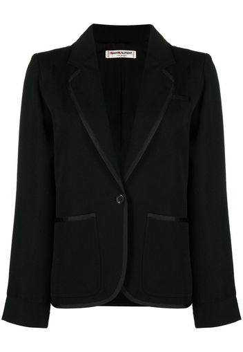 Yves Saint Laurent Pre-Owned Blazer con bordo a contrasto anni '70 - Nero