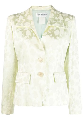 Yves Saint Laurent Pre-Owned rose jacket classic collar blazer - Verde