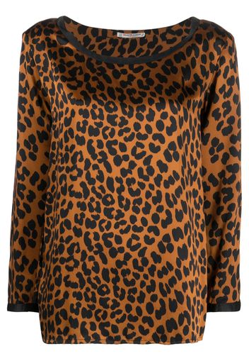 Yves Saint Laurent Pre-Owned Blusa leopardata anni '80 - Nero