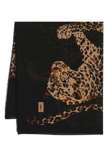 Yves Saint Laurent Pre-Owned Foulard con leopardo Pre-owned anni '70 - Marrone