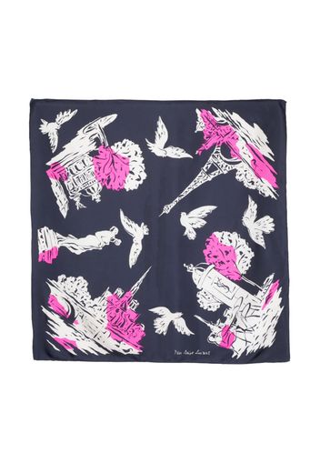 Yves Saint Laurent Pre-Owned Foulard con stampa anni '90 - Blu