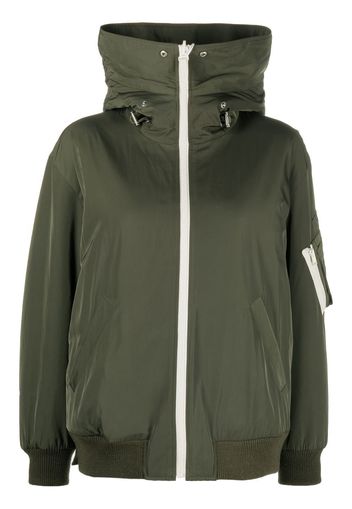 Yves Salomon Army Bomber reversibile con cappuccio - Verde