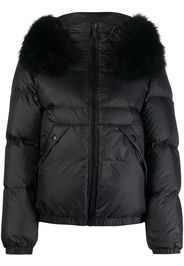 Yves Salomon Army shearling-trim padded down jacket - Nero