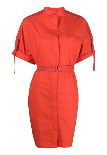 short-sleeve belted dress