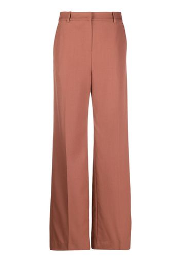 high-waisted flared trousers