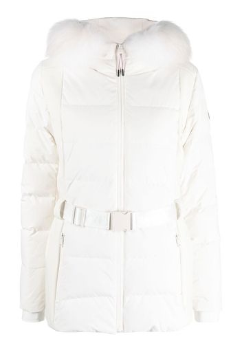 Yves Salomon logo-patch padded down jacket - Toni neutri