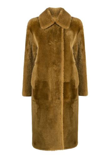 Yves Salomon faux-fur mid-length coat - Marrone