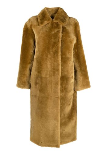 Yves Salomon Cappotto monopetto Manteau Agneau - Marrone