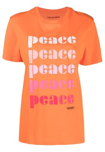 Yves Salomon Peace-print cotton T-shirt - Arancione