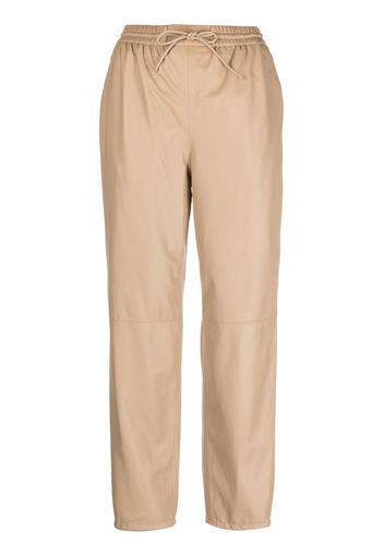 Yves Salomon straight-leg lambskin trousers - Toni neutri