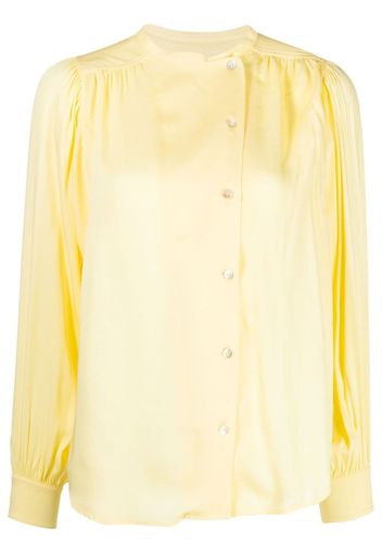 Yves Salomon gathered-detail off-centre blouse - Giallo