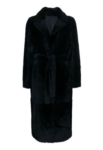 Yves Salomon Cappotto con cintura - Blu