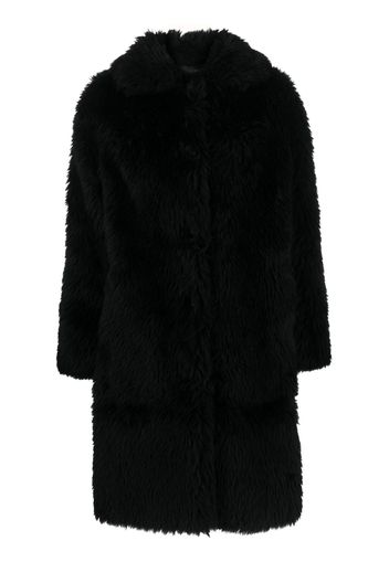 Yves Salomon faux-fur wool-blend coat - Nero