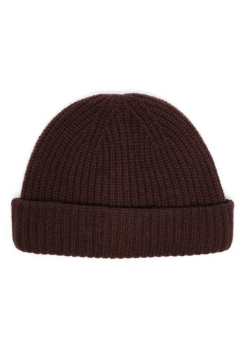 Yves Salomon ribbed wool-cashmere beanie - Marrone