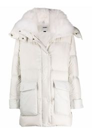 Yves Salomon Parka con cappuccio - Bianco