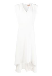 Yves Salomon Abito midi smanicato con scollo a V - Bianco