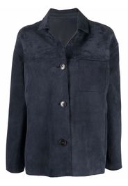 Yves Salomon button-up suede jacket - Blu