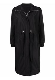 Yves Salomon oversized hooded zip-up coat - Nero