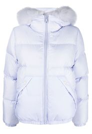 Yves Salomon fur-trim hooded padded jacket - Viola