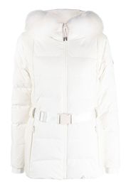 Yves Salomon logo-patch padded down jacket - Toni neutri