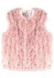 Yves Salomon feather-trim gilet - Rosa