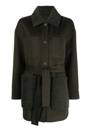 Yves Salomon button-up belted coat - Verde