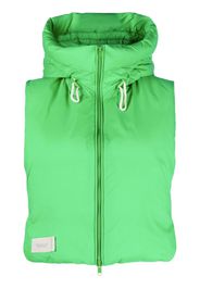 Yves Salomon logo-patch padded waistcoat - Verde