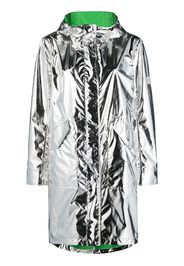 Yves Salomon metallic-effect single-breasted coat - Argento