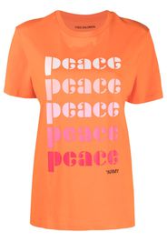 Yves Salomon Peace-print cotton T-shirt - Arancione