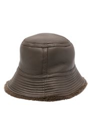 Yves Salomon leather bucket hat - Marrone