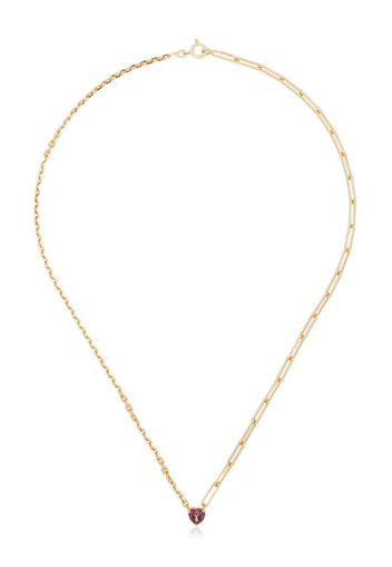 18K yellow gold tourmaline-heart necklace