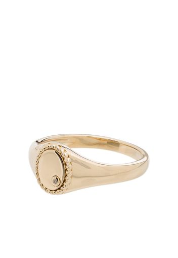 9K yellow gold mini signet ring