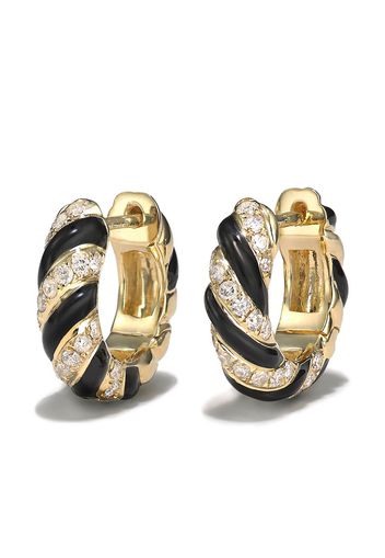 Yvonne Léon 9K yellow gold crystal hoop earrings - Oro